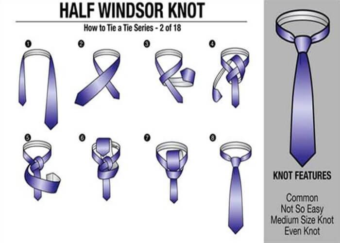 cách thắt cà vạt kiểu half windsor knot